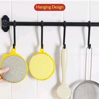 Neo Clean 5 Pcs Non-Scratch Dish Sponges - Double-Sided Cleaning Sponges with Microfiber & Rough Scrubber for Non-Stick Cookware - Kitchen & Bathroom Cleaning Tools