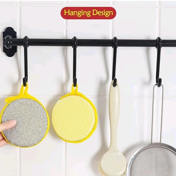 Neo Clean 5 Pcs Non-Scratch Dish Sponges - Double-Sided Cleaning Sponges with Microfiber & Rough Scrubber for Non-Stick Cookware - Kitchen & Bathroom Cleaning Tools