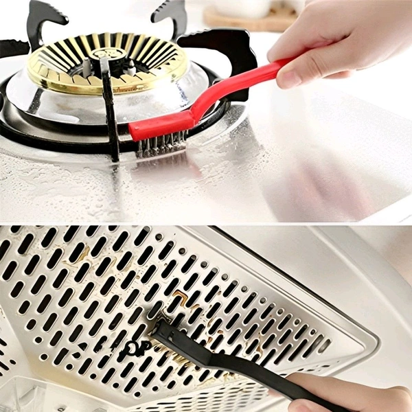 Neo Clean 3PCS Mini Gas Stove Cleaning Brush Set - Brass, Nylon, Steel Bristles | Multipurpose Kitchen Cleaning Tool Kit