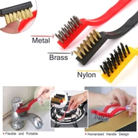 Neo Clean 3PCS Mini Gas Stove Cleaning Brush Set - Brass, Nylon, Steel Bristles | Multipurpose Kitchen Cleaning Tool Kit
