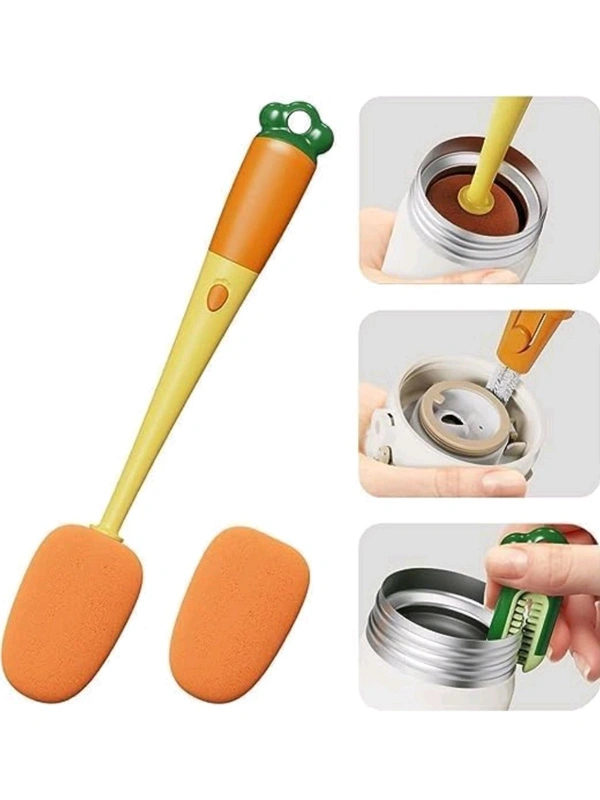 Neo Clean 3-in-1 Bottle Brush Cleaner with Replaceable Sponge and Silicone Brush – Multifunctional Cleaning Tool for Bottles, Cups, and Lids (Pack of 1)