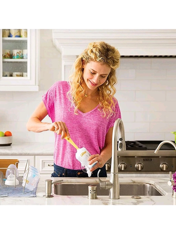 Neo Clean 3-in-1 Bottle Brush Cleaner with Replaceable Sponge and Silicone Brush – Multifunctional Cleaning Tool for Bottles, Cups, and Lids (Pack of 1)