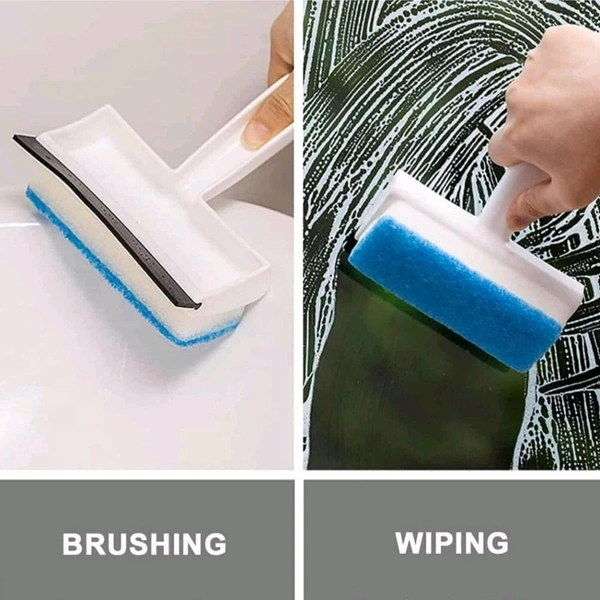 Neo Clean 2-in-1 Glass Wiper & Cleaning Brush | Double-Sided Tile, Mirror, Bathroom, and Window Cleaner