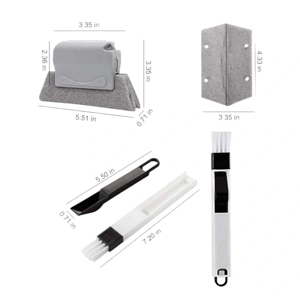 Neo Clean Window Groove Cleaning Brush Combo – 3 Pcs Dust Cleaner & 3 Pcs Brush Set | Window Slot, Door Track, Keyboard and Frame Cleaning Tools – Durable and Efficient Cleaning Brushes