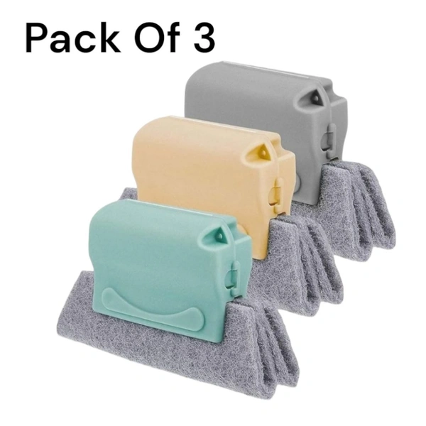 Neo Clean Plastic Window Groove Cleaning Brush - Handheld Slot Cleaner Tool for Magic Window Frames & Slides, Quickly Cleans Gaps & Grooves (Pack Of 3)