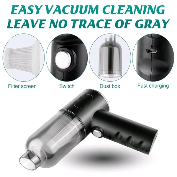 Neo Clean 3-in-1 Portable USB Rechargeable Wireless Car Vacuum Cleaner with Blower | Handheld Vacuum for Car, Travel, Camping – Reusable & Compact
