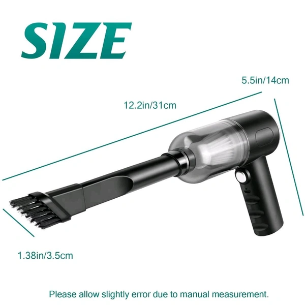 Neo Clean 3-in-1 Portable USB Rechargeable Wireless Car Vacuum Cleaner with Blower | Handheld Vacuum for Car, Travel, Camping – Reusable & Compact