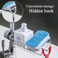 Neo Clean Adjustable Stainless Steel Sponge Holder for Kitchen Sink - Detachable Over Faucet Sink Caddy Organizer, Durable Kitchen Sink Rack for Sponges & Accessories (Pack of 1)