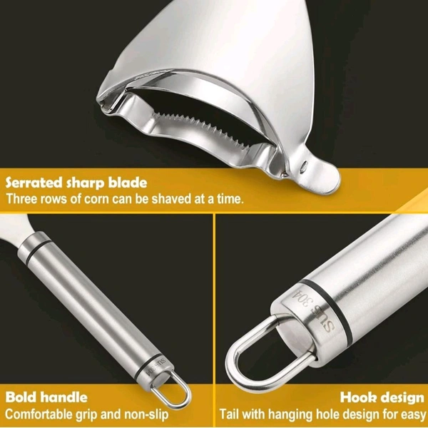 Neo Clean Stainless Steel Corn Peeler & Thresher Tool – Fast Corn Cob Stripper, Removes Kernels in Seconds, Essential Kitchen Gadget