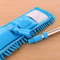 Neo Clean Microfiber Wet and Dry Flat Mop for Floor Cleaning with Telescopic Long Handle - Ideal for Hardwood, Tile, Vinyl, and All Surfaces - Random Colours, Standard Size