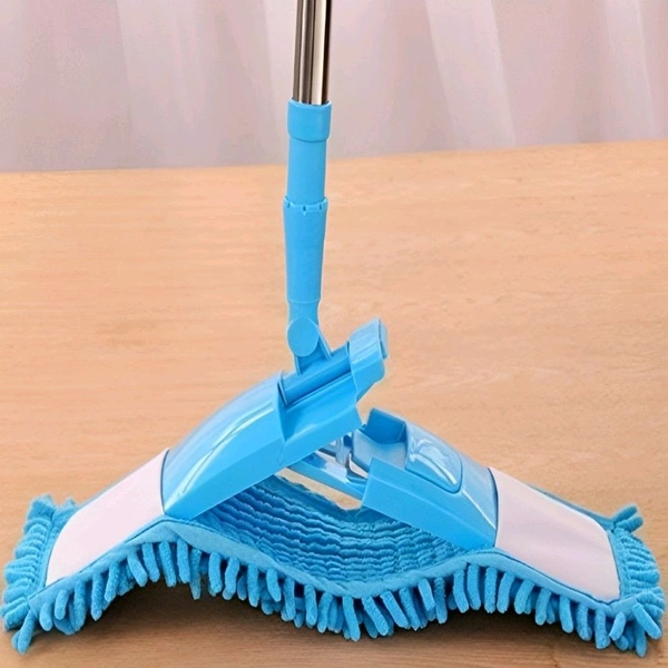 Neo Clean Microfiber Wet and Dry Flat Mop for Floor Cleaning with Telescopic Long Handle - Ideal for Hardwood, Tile, Vinyl, and All Surfaces - Random Colours, Standard Size