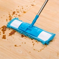 Neo Clean Microfiber Wet and Dry Flat Mop for Floor Cleaning with Telescopic Long Handle - Ideal for Hardwood, Tile, Vinyl, and All Surfaces - Random Colours, Standard Size