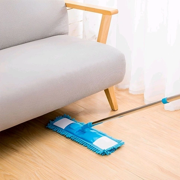 Neo Clean Microfiber Wet and Dry Flat Mop for Floor Cleaning with Telescopic Long Handle - Ideal for Hardwood, Tile, Vinyl, and All Surfaces - Random Colours, Standard Size