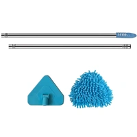 Neo Clean 180° Rotatable Triangle Microfiber Mop with Long Adjustable Handle for Floor, Ceiling, and Wall Cleaning – Wet & Dry Dust Mop (Pack of 1)