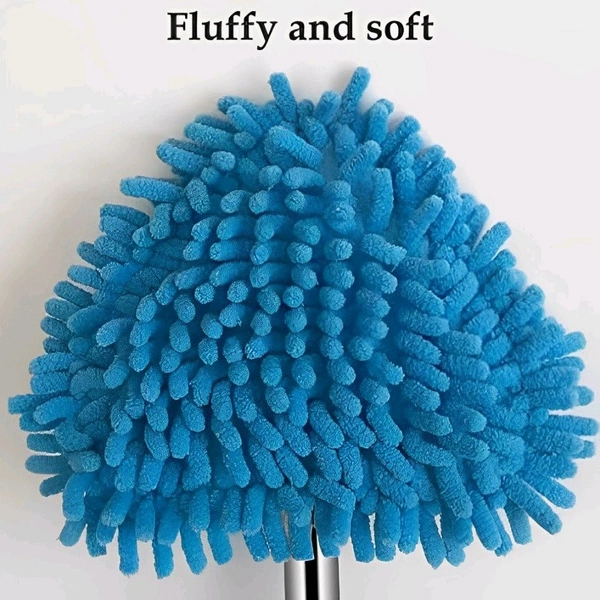Neo Clean 180° Rotatable Triangle Microfiber Mop with Long Adjustable Handle for Floor, Ceiling, and Wall Cleaning – Wet & Dry Dust Mop (Pack of 1)