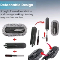 Neo Clean Microfiber Car Duster Brush with Extendable Handle - Scratch-Free, Lint-Free Cleaning for Interior & Exterior of Cars, SUVs, Motorcycles, RVs, and Trucks (1Pc, Grey)