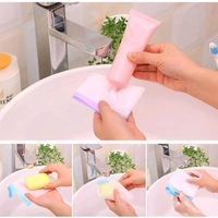 Neo Clean 10 PCS Exfoliating Mesh Soap Pouches Bubble Foam Net Soap Saver Bags with Drawstring Holder (Random Colors)