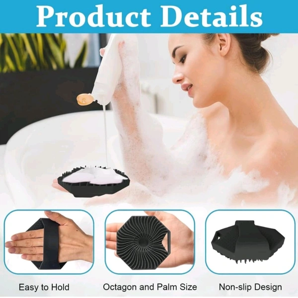 Neo Clean Hexagonal Silicone Loofah Body Scrubber - Antimicrobial, Exfoliating, Eco-Friendly Shower Brush for Sensitive Skin, Lathers Well