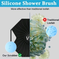 Neo Clean Hexagonal Silicone Loofah Body Scrubber - Antimicrobial, Exfoliating, Eco-Friendly Shower Brush for Sensitive Skin, Lathers Well