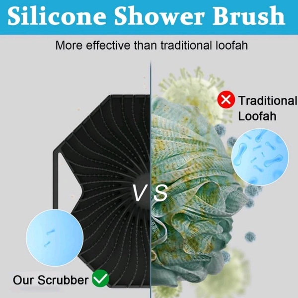 Neo Clean Hexagonal Silicone Loofah Body Scrubber - Antimicrobial, Exfoliating, Eco-Friendly Shower Brush for Sensitive Skin, Lathers Well
