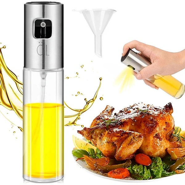 Neo Clean 100ml Olive Oil Sprayer with Funnel – Food-Grade Glass Oil Spray Bottle & Graduated Mister Dispenser for Air Fryer, BBQ, Salad, Cooking & Baking