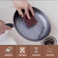 Neo Clean Multipurpose Brown Scrub Sponge - Heavy-Duty Sandpaper-Like Surface for Deep Cleaning | Durable & Efficient Cleaning Solution (Pack of 4)