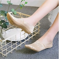 Neo Clean 3 Pair Women's Cotton Net No Show Socks for Loafers, Flats & Belly Shoes - Breathable, Lightweight & Invisible Liner Socks (Design Might Slightly Vary)