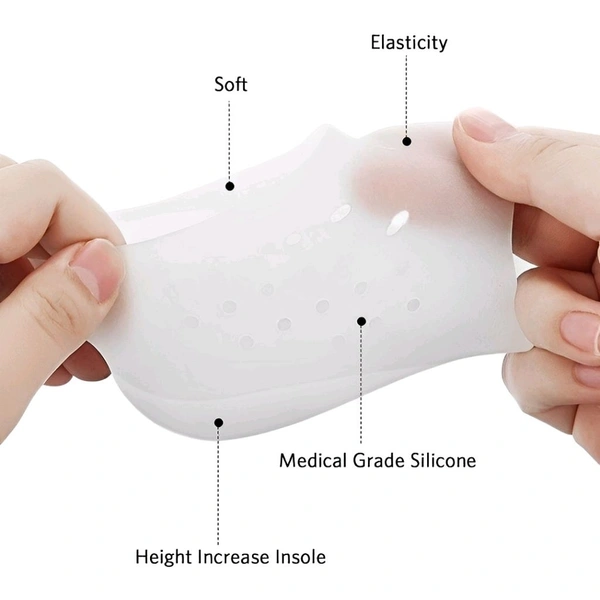 Neo Clean Invisible Height Increase & Heel Repair Silicone Socks – Non-Slip Shoe Lift Cushion Pads for Men & Women | Half Height Protector Pads for Comfort & Support