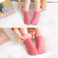 Neo Clean Soft Velvet Fleece Winter Socks for Women - Warm, Stretchable Ankle-Length Thumb Slipper Socks (Pack of 3, Random Colors)