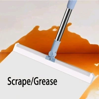 Neo Clean Magic Broom Floor Squeegee Wiper with 180° Rotating Handle | Adjustable Silicone Blade | Stainless Steel Floor Wiper for Home, Office, Bathroom, Tiles & Pet Hair Removal (Slim Wiper)