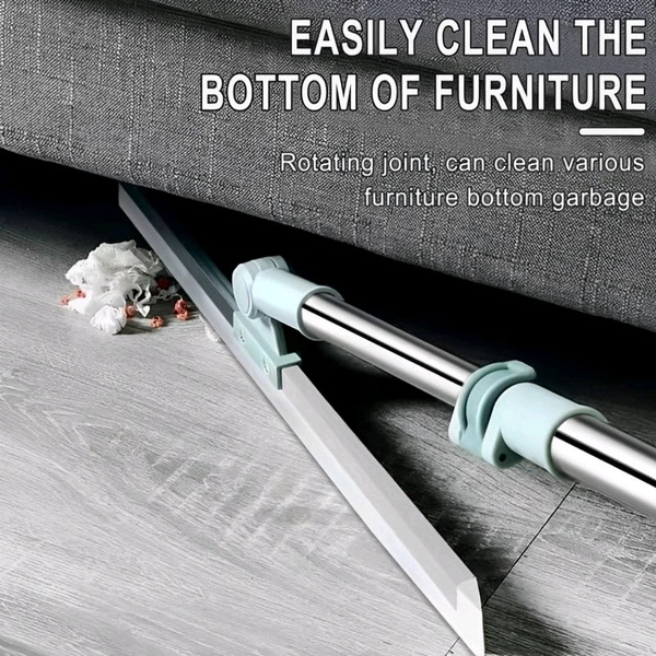 Neo Clean Magic Broom Floor Squeegee Wiper with 180° Rotating Handle | Adjustable Silicone Blade | Stainless Steel Floor Wiper for Home, Office, Bathroom, Tiles & Pet Hair Removal (Slim Wiper)