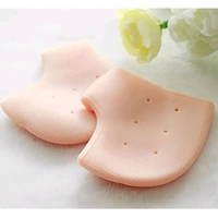 Neo Clean Silicone Gel Heel Pad Socks for Pain Relief - 1 Pair + 1 Pair (Beige, Free Size) | Heel Support for Cracked Heels, Plantar Fasciitis, and Foot Comfort