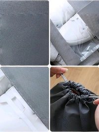 Neo Clean Pack of 10 Non-Woven Shoe Bags for Travel and Storage with Transparent Window and Drawstring Cover in Random Colors (Heavy Duty)