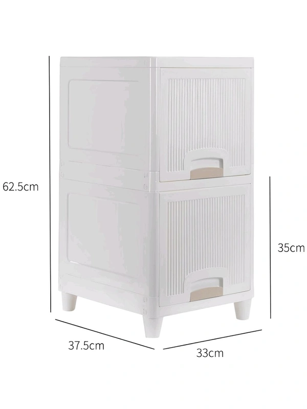 Neo Clean Multi-Purpose 2-Tier Foldable Cabinet Drawer Organizer – Modular Kitchen Storage Solution (White)