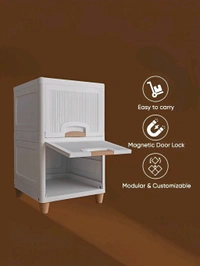 Neo Clean Multi-Purpose 2-Tier Foldable Cabinet Drawer Organizer – Modular Kitchen Storage Solution (White)