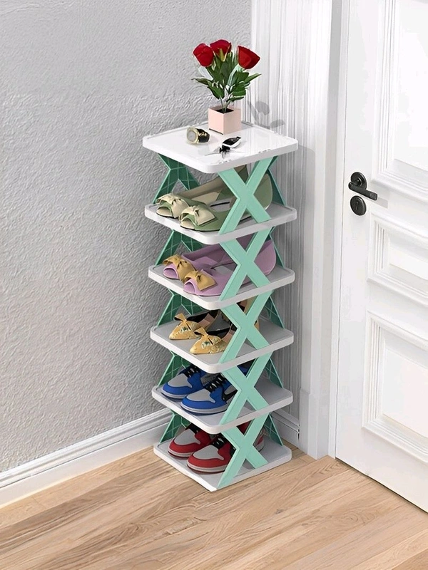 Neo Clean 6-Layer Adjustable Shoe Rack for Home – Stackable Plastic Shoe Organizer for Bedroom & Entryway, Durable Multi-Purpose Footwear Storage Shelf