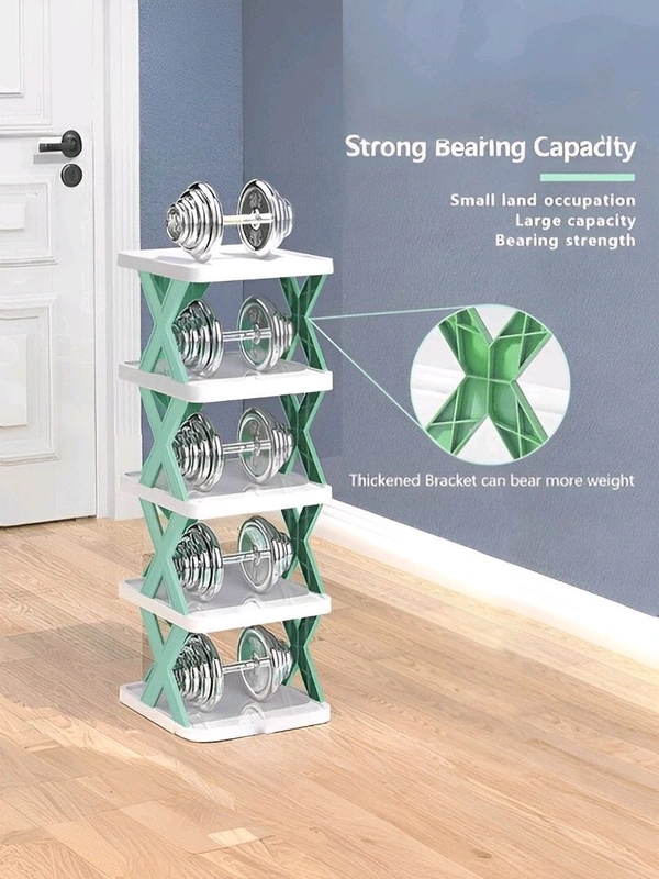 Neo Clean 6-Layer Adjustable Shoe Rack for Home – Stackable Plastic Shoe Organizer for Bedroom & Entryway, Durable Multi-Purpose Footwear Storage Shelf
