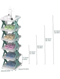 Neo Clean 6-Layer Adjustable Shoe Rack for Home – Stackable Plastic Shoe Organizer for Bedroom & Entryway, Durable Multi-Purpose Footwear Storage Shelf