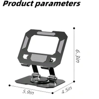 Neo Clean 360° Rotating Desktop Metal Stand Holder - Foldable Universal Mount for iPad, Tablets, Mobiles & E-Readers (4-13 Inch) - Silver/Black