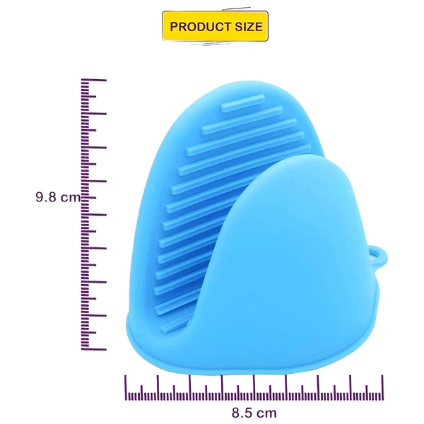 Neo Clean Silicone Pinch Grip Oven Mitts Set - Heat Resistant Kitchen Pot Holders, Utensil Grippers (BUY 1 Pair + 1 Pair Free, Random Colors)