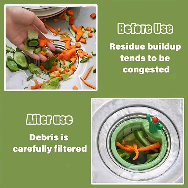 Neo Clean Cactus Sink Filter Drain Basket - Plastic Kitchen Sink Strainer for Food Waste, Easy-to-Clean Cactus Design (Buy 1, Get 1 Free)