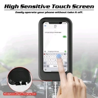 Neo Clean Waterproof Motorcycle & Bicycle Mobile Phone Holder - 360° Adjustable Universal Mount with TPU Touchscreen for Handlebars (Black)