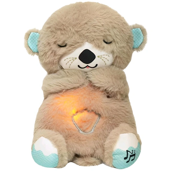 Neo Clean Glowing Soothing Sound Sleep Otter | Baby Sleep Aid with Music, Lights & Breathing Teddy Bear Design | Educational Musical Toy for Babies