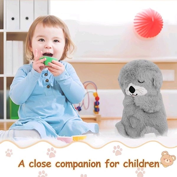 Neo Clean Glowing Soothing Sound Sleep Otter | Baby Sleep Aid with Music, Lights & Breathing Teddy Bear Design | Educational Musical Toy for Babies
