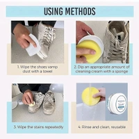 Neo Clean White Shoe Cleaning Cream - Stain Remover & Whitening Tool for Sneakers, Leather, Sports Shoes, Tennis Shoes, Bags, Car Interiors - Instant Shine & Yellowing Maintenance (260g)