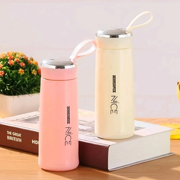 Neo Clean Large 32 Oz 400ml Glossy Glass Water Bottle with Inner Glass, Multicolour Design - Premium Nice Water Bottle (Buy 1, Get 1 Free)