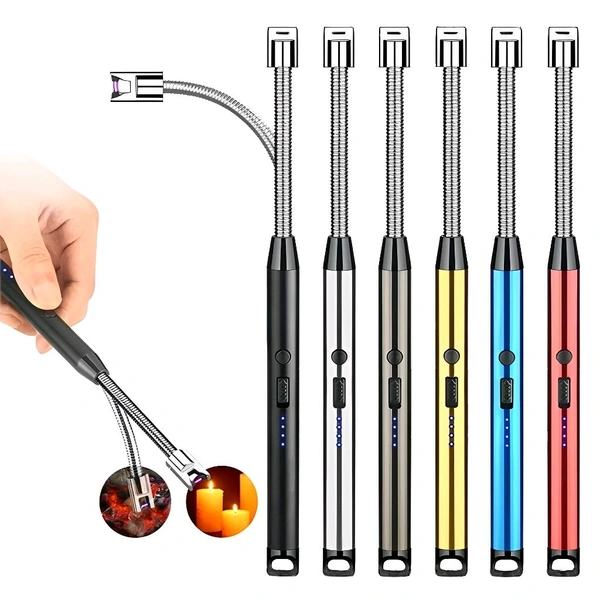 Rechargeable Electric Arc Plasma Lighter - USB Charging, Windproof, Flexible 360° Design for Cooking, Pooja Candles, Diyas, and Gas Stoves