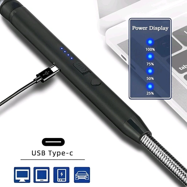 Neo Clean Rechargeable Electric Arc Plasma Lighter - USB Charging, Windproof, Flexible 360° Design for Cooking, Pooja Candles, Diyas, and Gas Stoves