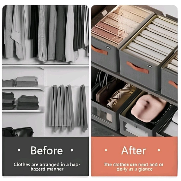 Neo Clean Large Fabric Foldable Storage Boxes with Lids - Collapsible Stackable Closet Organizer Bins for Home, Office, and Bedroom