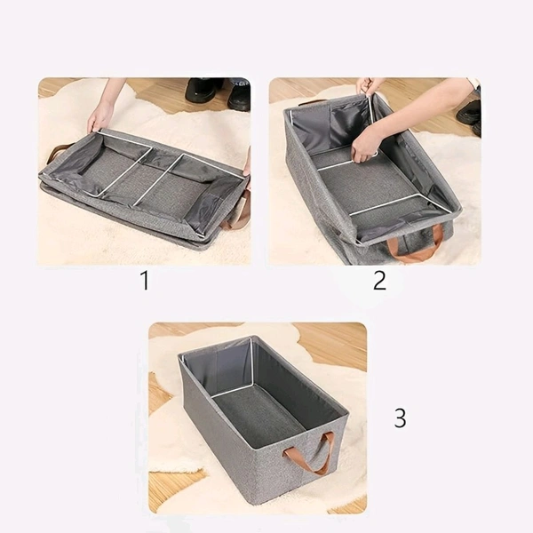 Neo Clean Large Fabric Foldable Storage Boxes with Lids - Collapsible Stackable Closet Organizer Bins for Home, Office, and Bedroom
